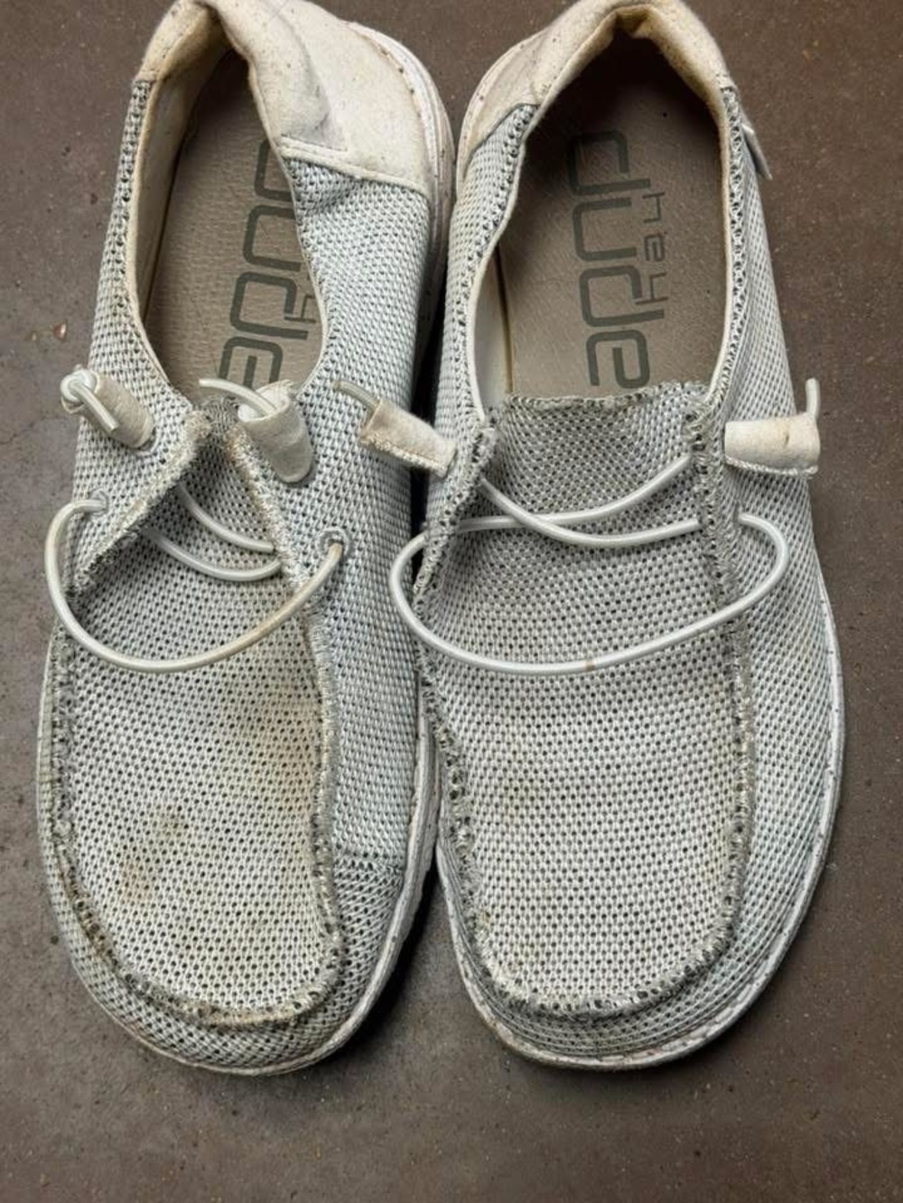 Hey Dude Wally Mesh Slip-On Shoes - Light Gray Sz 8.5 need cleaning